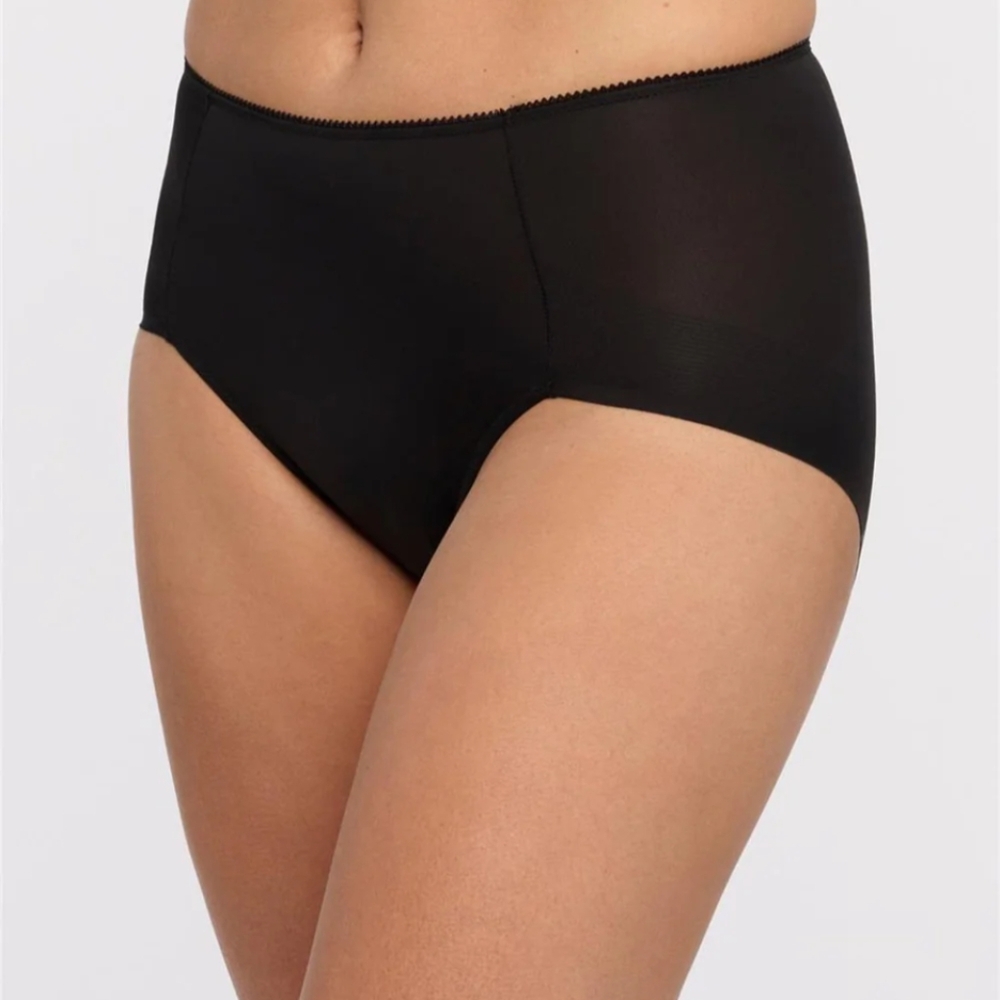 NEW Montelle modern brief nudies panty LARGE black high-waist